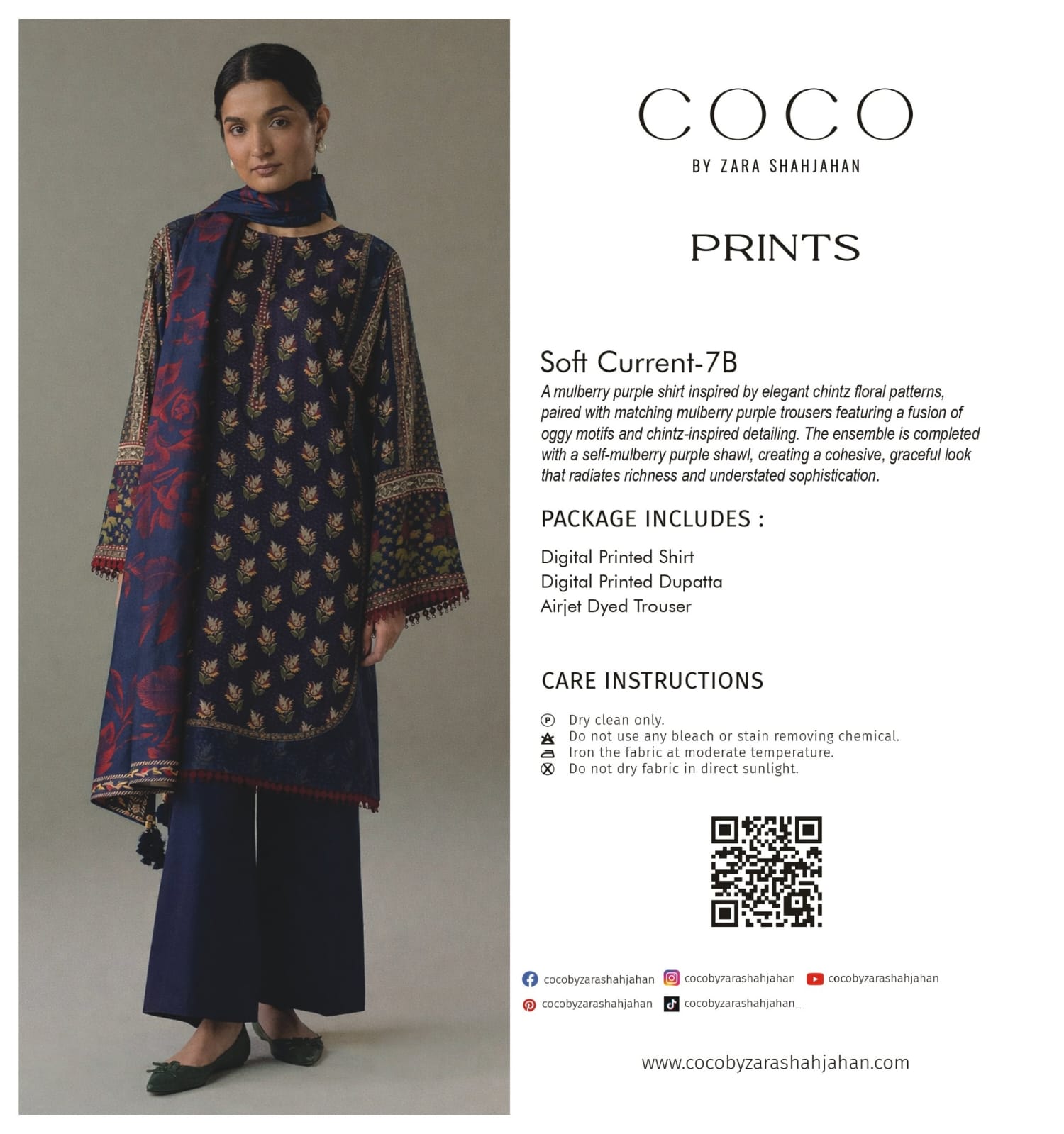 COCO BY ZARA SHAHJAHAN SOFT CURRENT-7B 100 % ORIGINAL